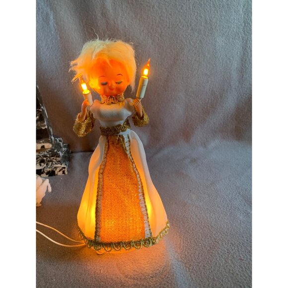 Vintage GE Heavenly Angel Lighted Angel Doll with Candles Christmas Tree Topper - Picture 6 of 16